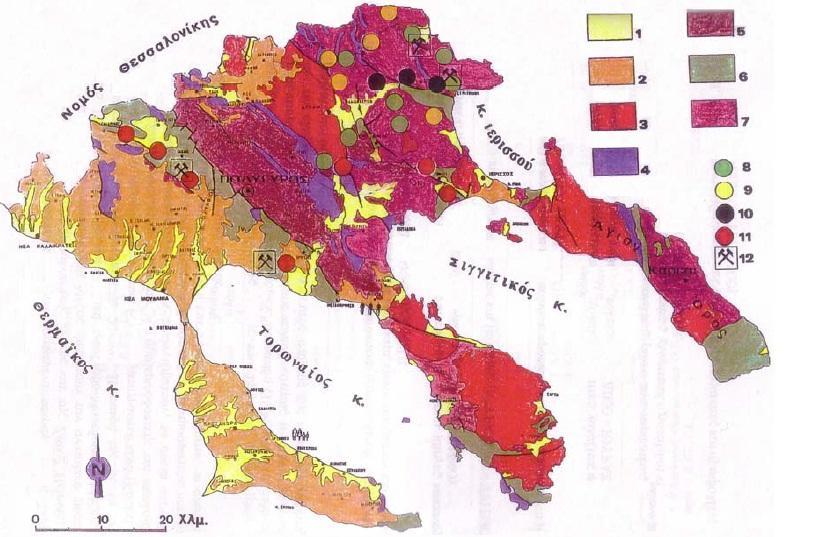 3.2 Γεωλογία της περιοχής Οι κυριότεροι σχηματισμοί στη Δυτική Χαλκιδική, χαρακτηρίζονται ως γεωλογικοί σχηματισμοί με υδροφορία (Ι.Γ.Μ.Ε, 1996). Στη περιοχή έρευνας κυριαρχεί ο σχηματισμός των Ν.