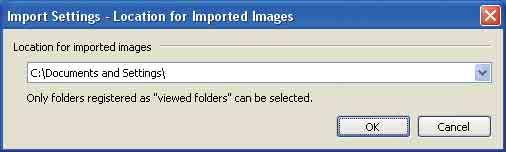 Χρήση του "Picture Motion Browser" (παρέχεται) Επιλέξτε το "Folder to be imported" Για να αλλάξετε το "Folder to be imported", μεταβείτε στην οθόνη "Import Settings".