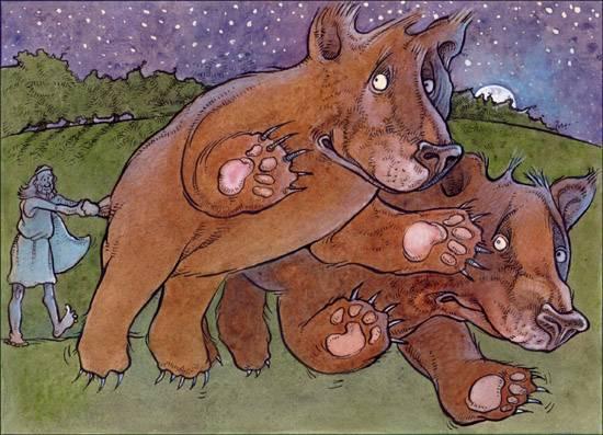 Για να προστατέψει τις δυο αρκούδες από τον θυμό της Ήρας, ο Δίας αποφάσισε να τις πιάσει από τις