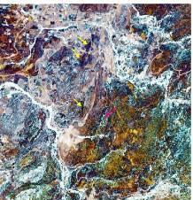 This color combination (RGB. Epidote, Amphibole, Chlorite) shows the Basic rock occurrences.