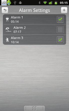 3 Πατήστε [Alarm settings] (Ρυθμίσεις αφύπνισης).
