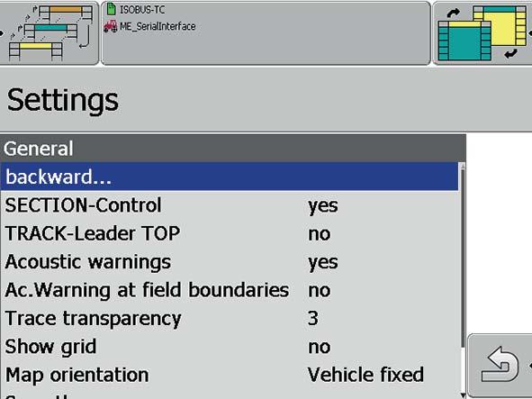 4 Χειρισμός QUANTRON-Guide Ενεργοποίηση Section-Control Πριν από την πλοήγηση, ελέγχετε εάν είναι ενεργή η εφαρμογή Section-Control. 1.