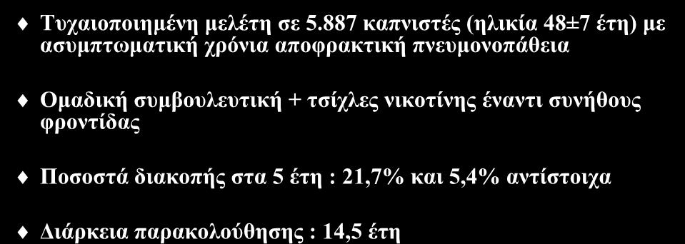 Γηαθνπή θαπλίζκαηνο Τπραηνπνηεκέλε κειέηε ζε 5.