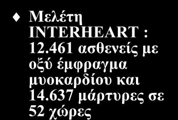 Γηαθνπή θαπλίζκαηνο Μειέηε INTERHEART : 12.