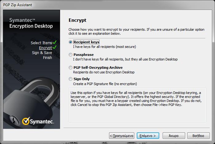 Δημιουργία PGP Zip αρχείου (5/5) Εικόνα 2.