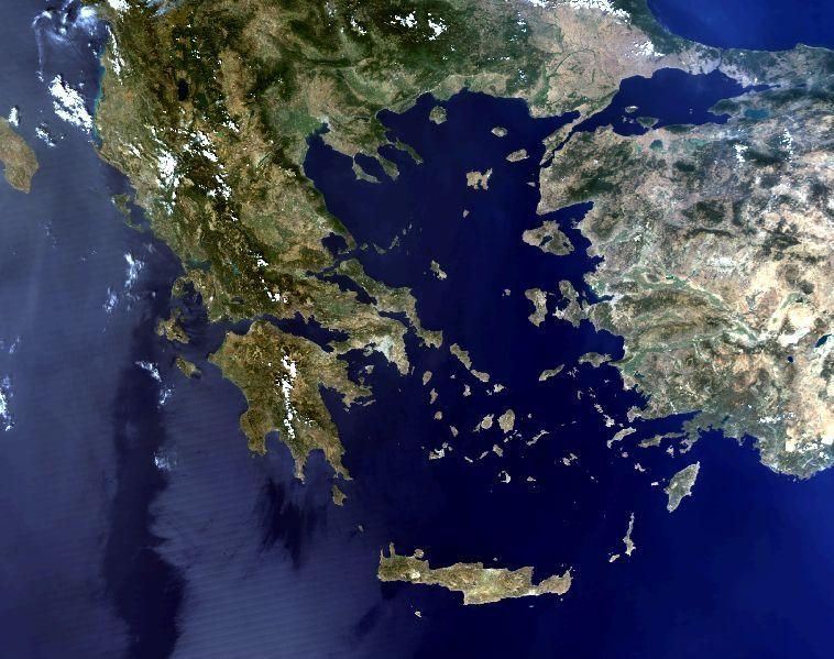 Δεδομένα MODIS Φυσικό (RGB-143) και ψευδέγχρωμο