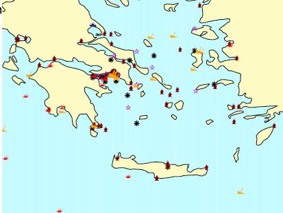 Σχήμα 4: Ατυχήματα που προκάλεσαν ή πιθανόν να προκάλεσαν ρύπανση από πετρελαιοειδή στην περιοχή