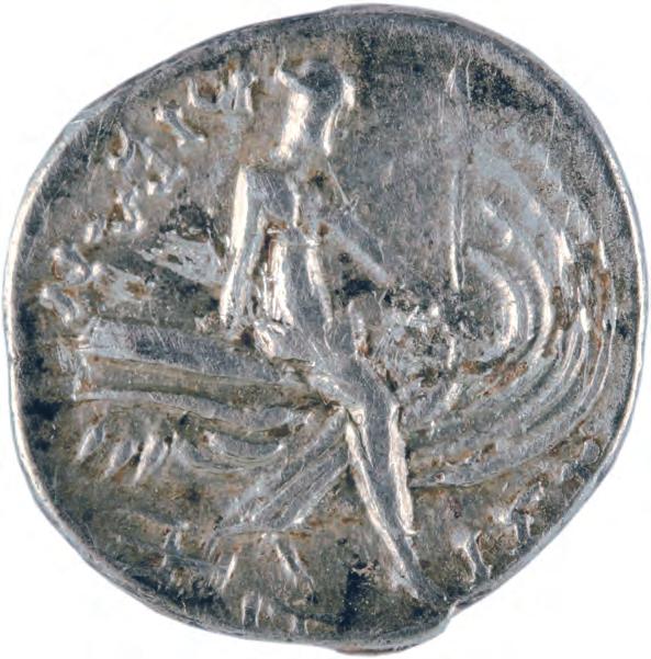 ΑΝΑΣΚΑΦΗ Η αρχαιολογία των Τεμπών 02 Οπισθότυπος του νομίσματος της σελίδας 73. 02 τα Στενά της Πέτρας, που βρίσκονται στην Πιερία, ενώ ο βασιλιάς της Σπάρτης Αγησίλαος το 394 π.χ., όταν επέστρεφε από την εκστρατεία του ενάντια στους Πέρσες, παρέκαμψε τα Τέμπη.