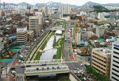 Κορέα (2005) αποκατάσταση κοίτης ποταμού στη θέση πρώην αυτοκινητόδρομου ανάγκη εξεύρευσης λύσης στην