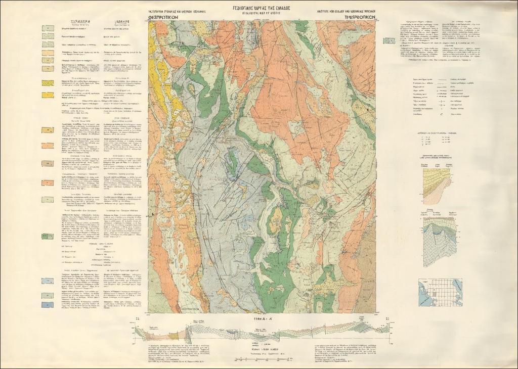 Σχήμα 2.4: Γεωλογικός χάρτης του ΙΓΜΕ (Φύλλο 121) για την περιοχή των Ιωαννίνων.
