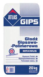 ATLAS GIPS MAXIMUS Sádrovo polymerová stierka hrúbka vrstvy do 3 mm vysoká pevnosť tvárna, ľahko sa nanáša snehobiela farba možnosť nanášania mokré na mokré 1-3 VYSOKÁ PEVNOST Určenie: Stierkovanie