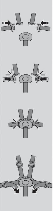 In order to unfasten the harness, press the central buckle button as shown in fig.32 and pull out the belts. ATTENTION!