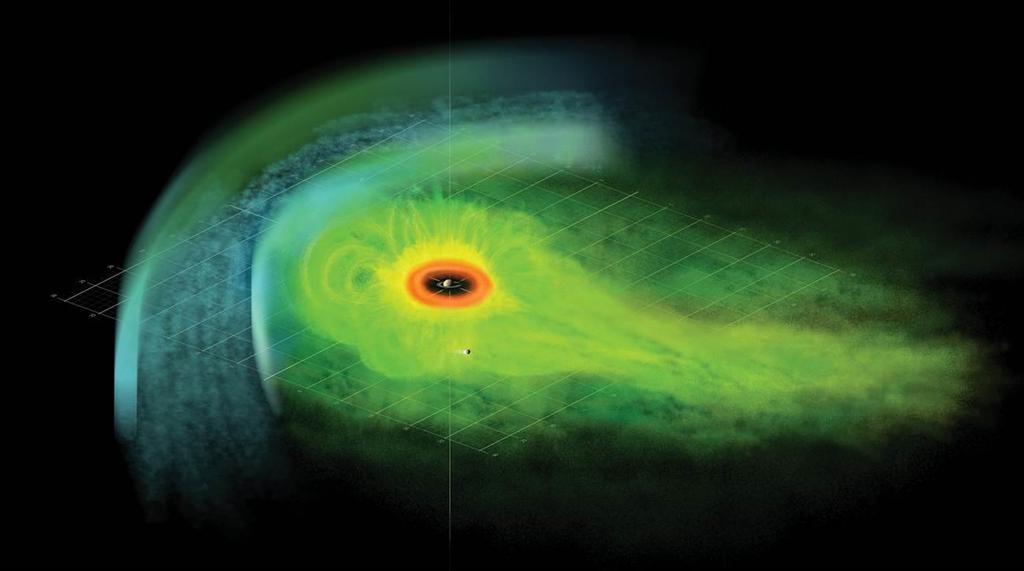Μαγνητόσφαιρα του Κρόνου Saturnian plasma sheet based on data from Cassini magnetospheric imaging instrument.