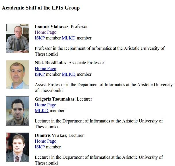 4.2 ΑΚΑΔΗΜΑΪΚΟ ΠΡΟΣΩΠΙΚΟ LPIS Το πρώτο παράδειγμα αφορά μια απλουστευμένη εκδοχή της ιστοσελίδας που περιέχει το Ακαδημαϊκό Προσωπικό (Εικόνα 15).