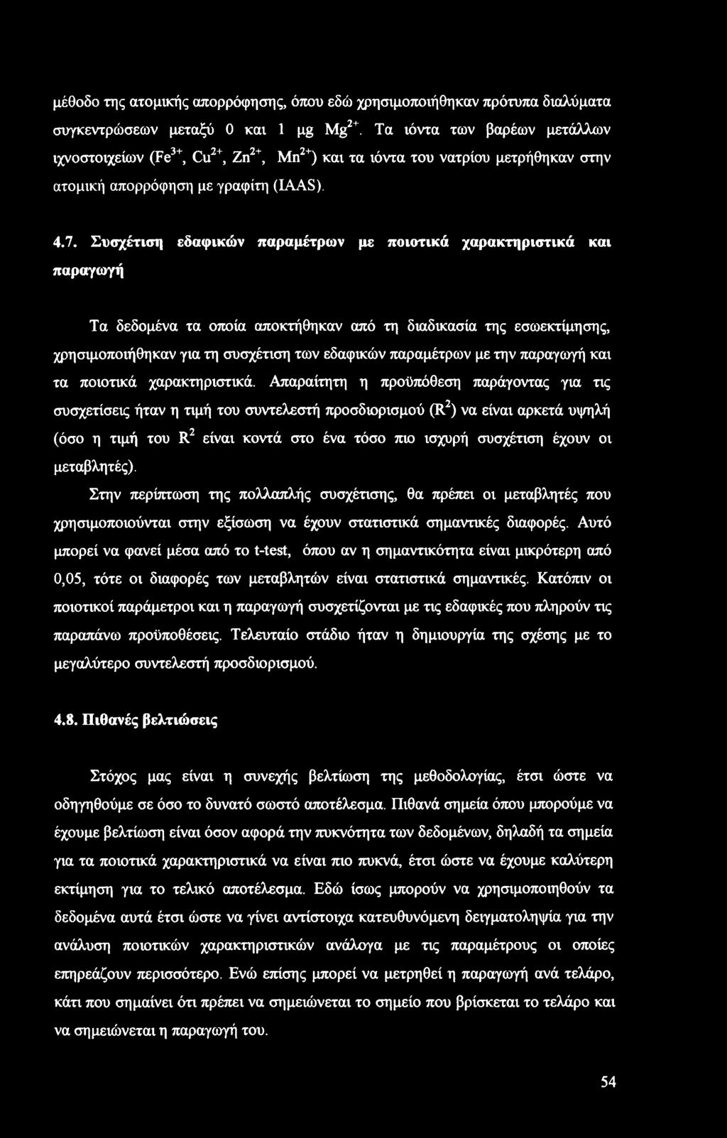 μέθοδο της ατομικής απορρόφησης, όπου εδώ χρησιμοποιήθηκαν πρότυπα διαλύματα συγκεντρώσεων μεταξύ 0 και 1 pg Mg2+.