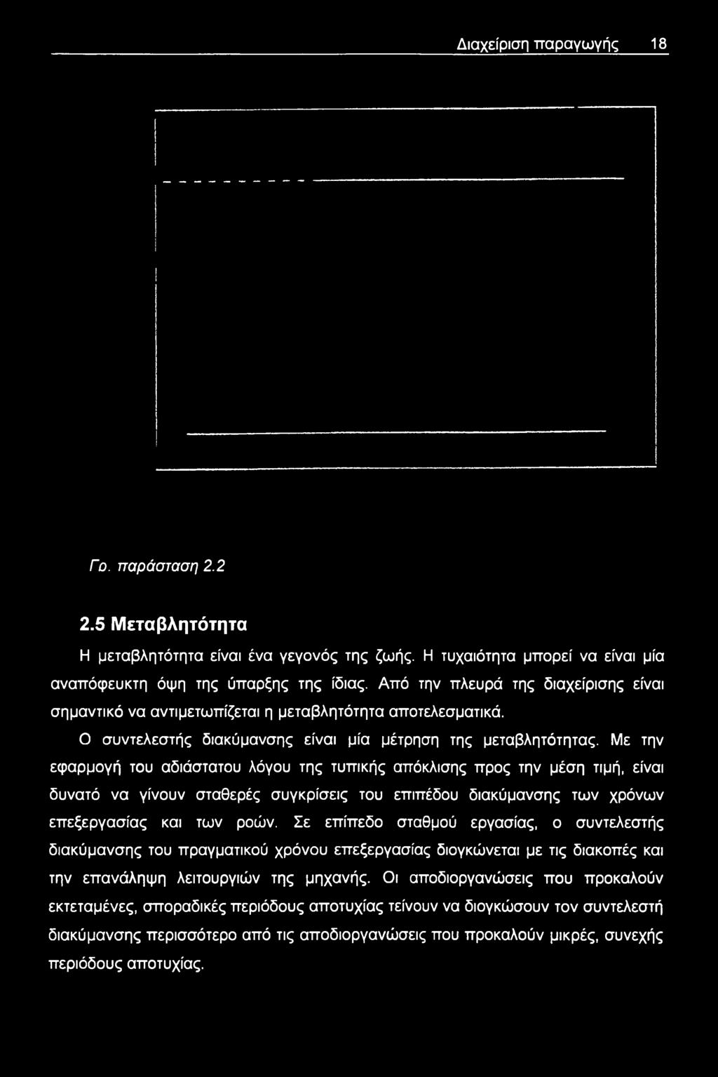 Με την εφαρμογή του αδιάστατου λόγου της τυπικής απόκλισης προς την μέση τιμή, είναι δυνατό να γίνουν σταθερές συγκρίσεις του επιπέδου διακύμανσης των χρόνων επεξεργασίας και των ροών.