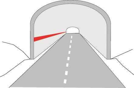 Evakuacijska crta na oblozi tunela izvodi se širine 50 cm u crvenoj boji (RAL 2002). Donji rub evakuacijske crte mora biti na visini od 90 cm od razine pješaĉkog nathodnika.