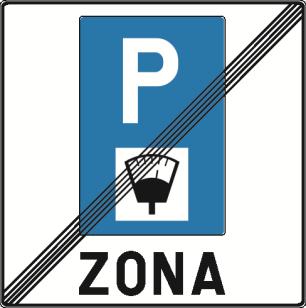 27) prometni znak završetak zone u kojoj je ograniĉeno trajanje parkiranja