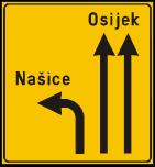 Vrsta javnog prijevoza na koji se odnosi znak je odreċena simbolom i/ili tekstom ţute
