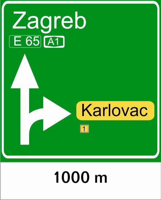 5) prometni znak pretputokazna ploĉa (D06), (D07) i (D08) oznaĉava ime izlaza ili izdvajanje na autocesti i cestama s raskriţjima u više razina.