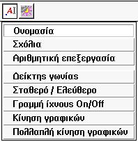 Μεταφορά μέτρησης Το Cabri geometry II επιτρέπει τις μεταφορές μέτρησης σε ημιευθείες, διανύσματα, άξονες συντεταγμένων ή κύκλους.