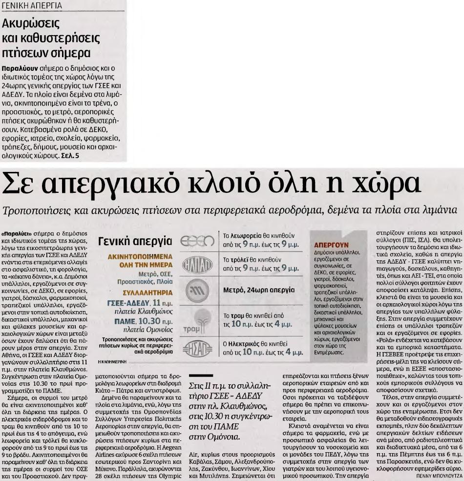 3. ΑΚΥΡΩΣΕΙΣ ΚΑΙ ΚΑΘΥΣΤΕΡΗΣΕΙΣ ΠΤΗΣΕΩΝ ΣΗΜΕΡΑ Σελίδα:.
