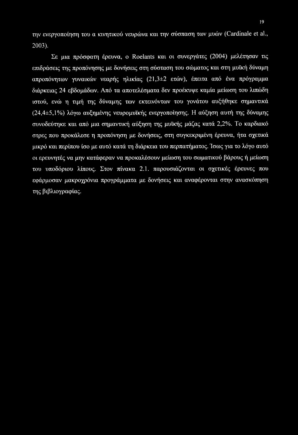 την ενεργοποίηση του α κινητικού νευρώνα και την σύσπαση των μυών (Cardinale et al., 2003).