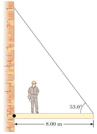ΙΣΟΡΡΟΠΙΑ ΣΤΕΡΕΟΥ ΣΩΜΑΤΟΣ Ομογενής δοκός μήκους 8m και βάρους Ν είναι στερεωμένη σε τοίχο, ενώ τοάλλοτηςάκρο υποβαστάζεται με συρματόσκοινο σε γωνία 53.