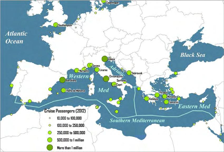 ΛΙΜΑΝΙΑ ΚΡΟΥΑΖΙΕΡΑΣ Γαλλίας, της Ισπανίας και της Ιταλίας, περιλαμβάνοντας βασικές στάσεις όπως τη Βαρκελώνη, Ρώμη, Νάπολη, Λισαβόνα, Μάλαγα, Τύνιδα, Αλεξάνδρεια και Βενετία (Eastern Western