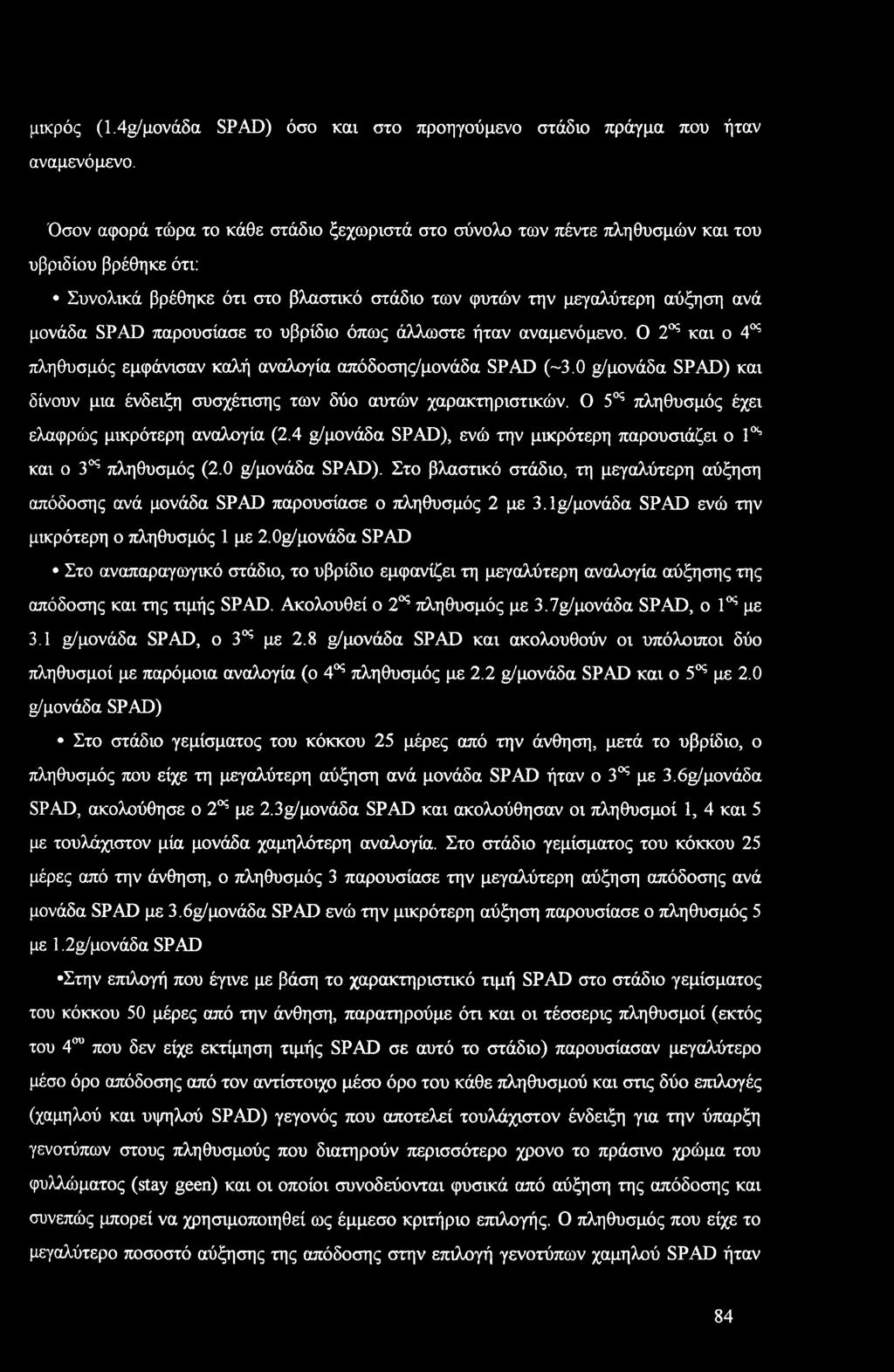 μικρός (1.4μ/μνάδα SPAD) όσ και στ πρηγύμεν στάδι πράγμα πυ ήταν αναμενόμεν.