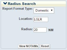 δ) Radius Search. Αναζήτηση με βάση την ακτίνα από τοποθεσία.