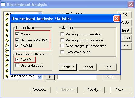 Grouping Variable: Εδώ ζητείται η µεταβλητή που καθορίζει τις οµάδες.