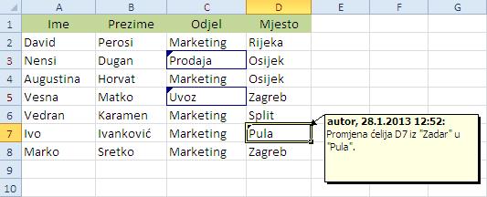 Ako radna knjiga nije prethodno spremljena, u ovom se koraku, umjesto okvira upozorenja, pojavljuje dijaloški okvir Spremi kao za prvo spremanje datoteke.