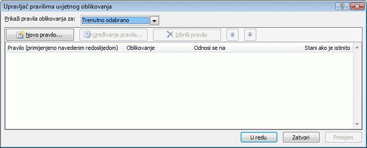 1.4.2. Napredna primjena uvjetnog oblikovanja Za naprednu je primjenu uvjetnog oblikovanja potrebno: 1. označiti ćelije koje se žele uvjetno oblikovati 2.