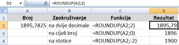 Primjer: Razlike u rezultatima formula s funkcijama za zaokruživanje: SUMIF Funkcija SUMIF zbraja vrijednosti određene postavljenim uvjetom.