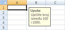 na dijaloškom okviru Provjera valjanosti podataka na kartici Postavke u okviru Dopusti odabrati Vrijeme 4.