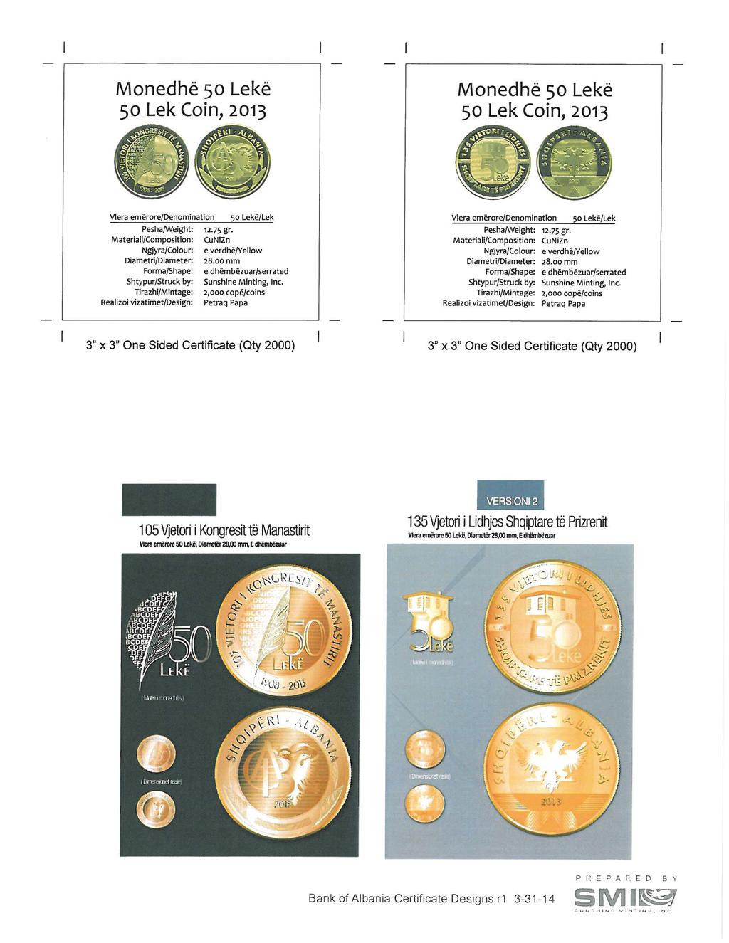 Shqipnis (1925-1945). Monedha e parë përkujtimore ishte njëkohësisht edhe në qarkullim.