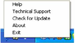 Η γραμμή εργασιών έχει πέντε στοιχεία: 1. Help (Βοήθεια) - Πρόσβαση στο αρχείο Εγχειρίδιο Χρήστη: ανοίγει το αρχείο Εγχειρίδιο Χρήστη με το προεπιλεγμένο πρόγραμμα περιήγησης. 2.