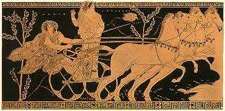 Αρματοδρομίες: Τα αγωνίσματα αρματοδρομιών στην Ολυμπία ήταν: Το τέθριππο: Το άρμα, ένα μικρό ξύλινο δίτροχο όχημα, συρόταν από τέσσερα άλογα.