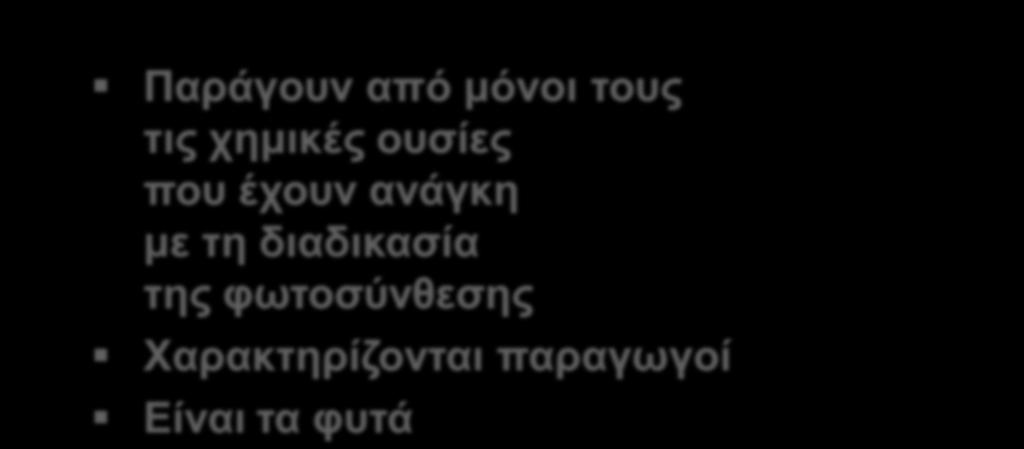 1.Οι αυτότροφοι οργανισμοί Παράγουν από