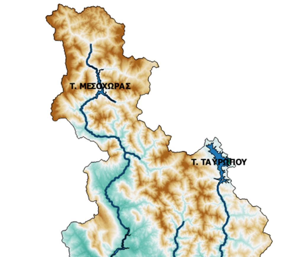 Εικόνα 7.1: Η λεκάνη απορροής του ποταμού Αχελώου (από τις πηγές μέχρι τις εκβολές του) (πηγή:υδρολογική ανάλυση) Στα μέσα του 20ού αιώνα, αποφασίστηκε η αξιοποίηση των υδάτων του π.