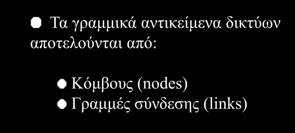 οδικό δίκτυο, δίκτυο ηλεκτρισμού κ.λπ.