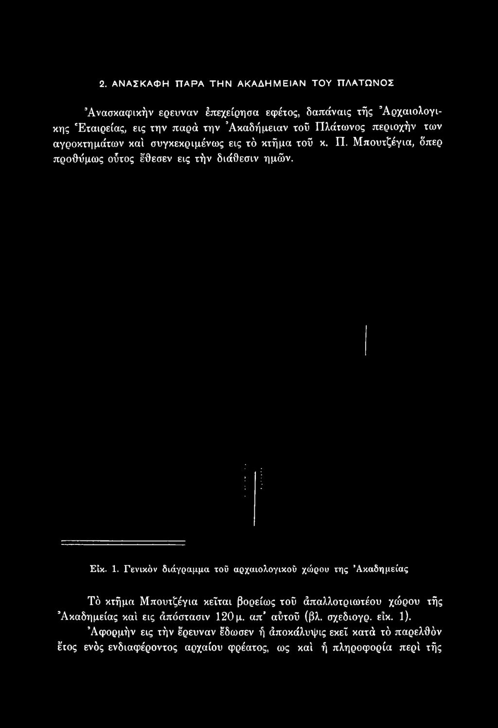 άπαλλοτριωτέου χώρου τής Άκαδημείας καί εις άπόστασιν 120 μ. απ αΰτοΰ (βλ. σχεδιογρ. είκ. 1).
