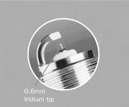 These features allow the use of an extremely small diameter electrode (0.6mm) without compromising the spark plug s service life.