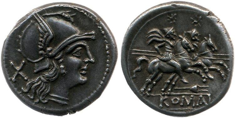 και μετέτρεψαν σε ρωμαϊκά χάλκινα και ασημένια νομίσματα. Η Ρώμη δημιούργησε την πρώτη σειρά νομισμάτων που αναγράφοταν και η αξία τους.