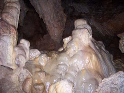 Η είσοδός της κρυμμένη πίσω από μία συκιά, είναι κατηφορική 1.5 x 1μ. Το σπήλαιο χωρίζεται σε δύο τμήματα.