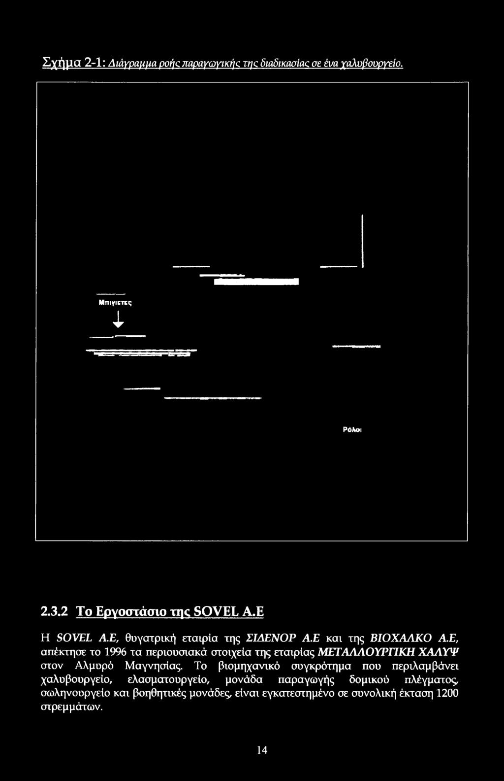 Ε, απέκτησε τ 1996 τα περιυσιακά σιιχεία της εταιρίας ΜΕΤΑΛΛΥΡΓΙΚΗ ΧΑΛΥΨ σιν Αλμυρό Μαγνησίας.