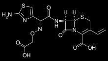 По структури је аналог пеницилинском антибиотику ампицилину јер садржи аминобензилну киселину на врху ланца Слика.