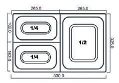 5 cm 1/4 10 cm 1/4 15 cm Καπάκι Lid 1/4 Καπάκι με εγκοπή 1/4 Lid with spoon recess GN 16.