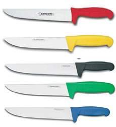 KITCHEN KNIVES ΜΑΧΑΙΡΙ ΦΙΛΕΤΑΡΙΣΜΑΤΟΣ Skinning knifes flexible COLOUR 1033-17 17 cm black 3033-20 20 cm red 1033-23 23 cm black ΜΑΧΑΊΡΙ ΞΕΚΟΚΚΑΛΊΣΜΑΤΟΣ Boning knife straight back COLOUR 3015-14 14 cm